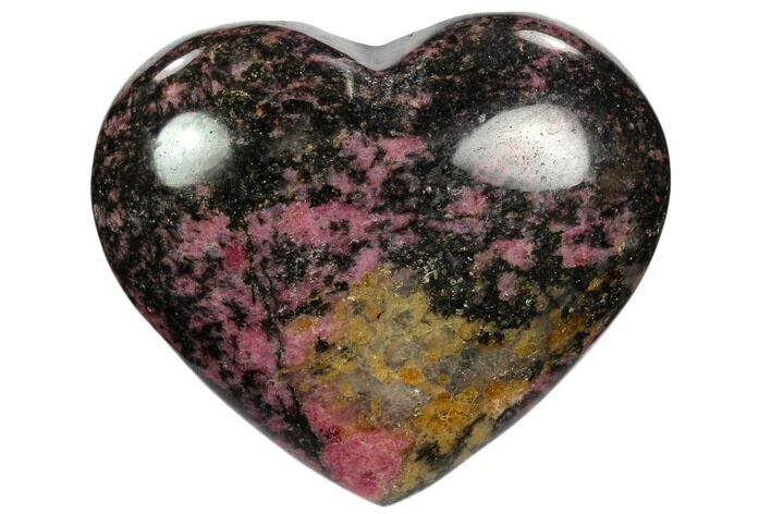 Polished Rhodonite Heart - Madagascar #117365